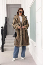 Long Faux Fur Lapel Coat - View 19 | TEVQA