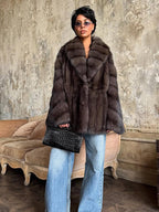 Mink-style faux fur coat - View 7 | TEVQA