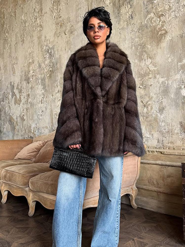 Mink-style faux fur coat - View 7 | TEVQA
