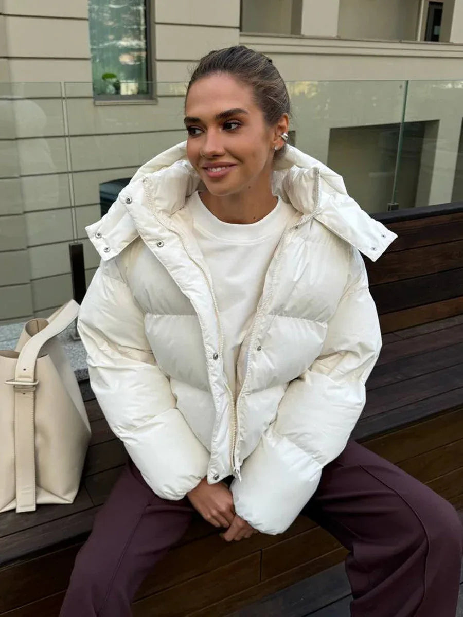 Cloud Soft Hooded Short Puffer Jacket - TEVQA