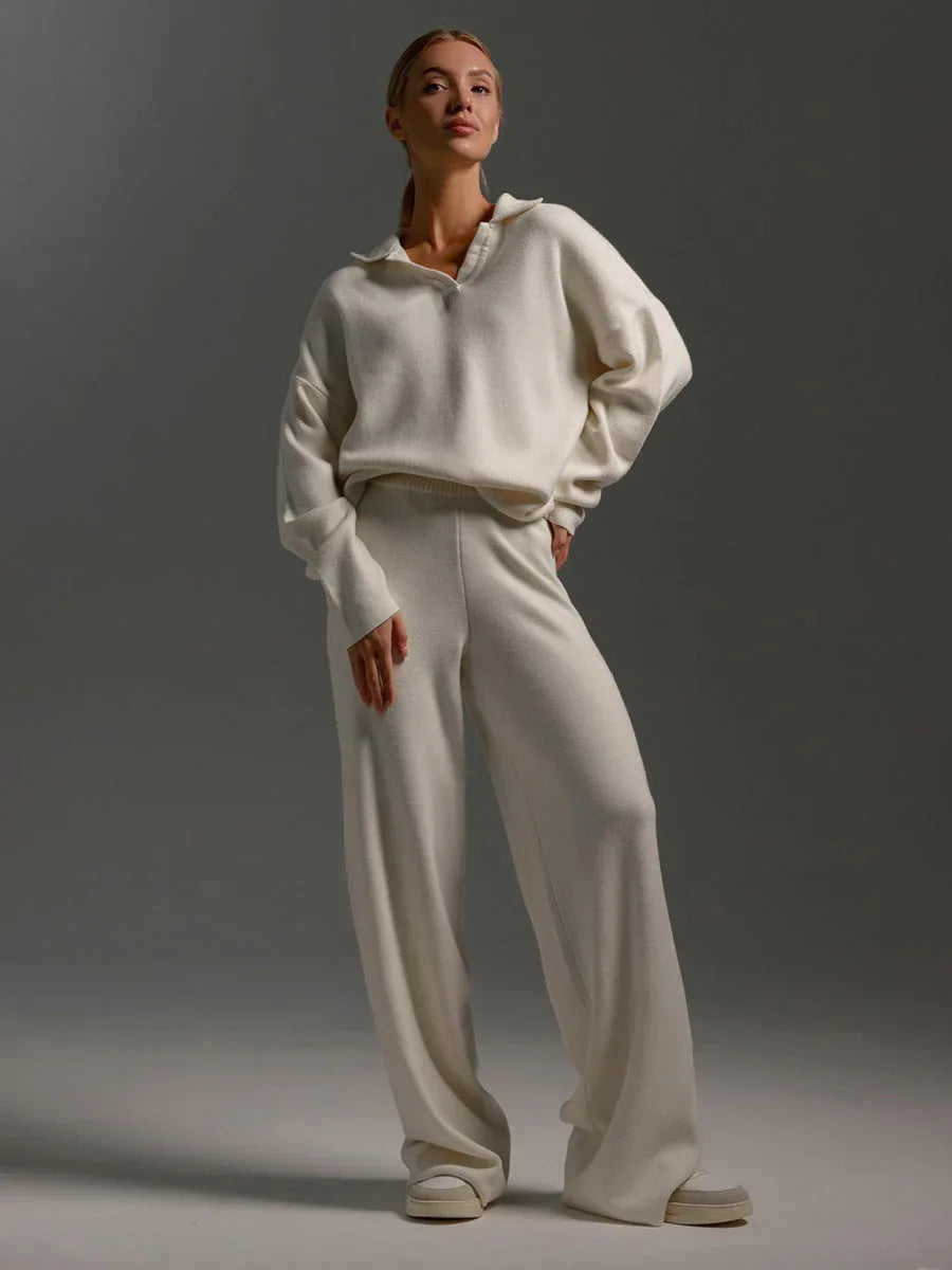 The Eleanor Polo Collar Knit Two-Piece Set - TEVQA