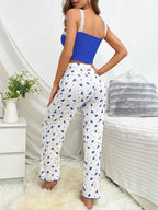 Ribbed Cami & Floral Wide Leg Pajama Set - View 14 | TEVQA