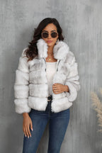 Arctic Luxe White Faux Fox Fur Jacket - TEVQA