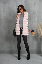Tiered faux fur vest - View 8 | TEVQA