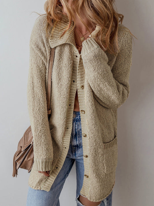 Cozy Textured Boucle Long Cardigan