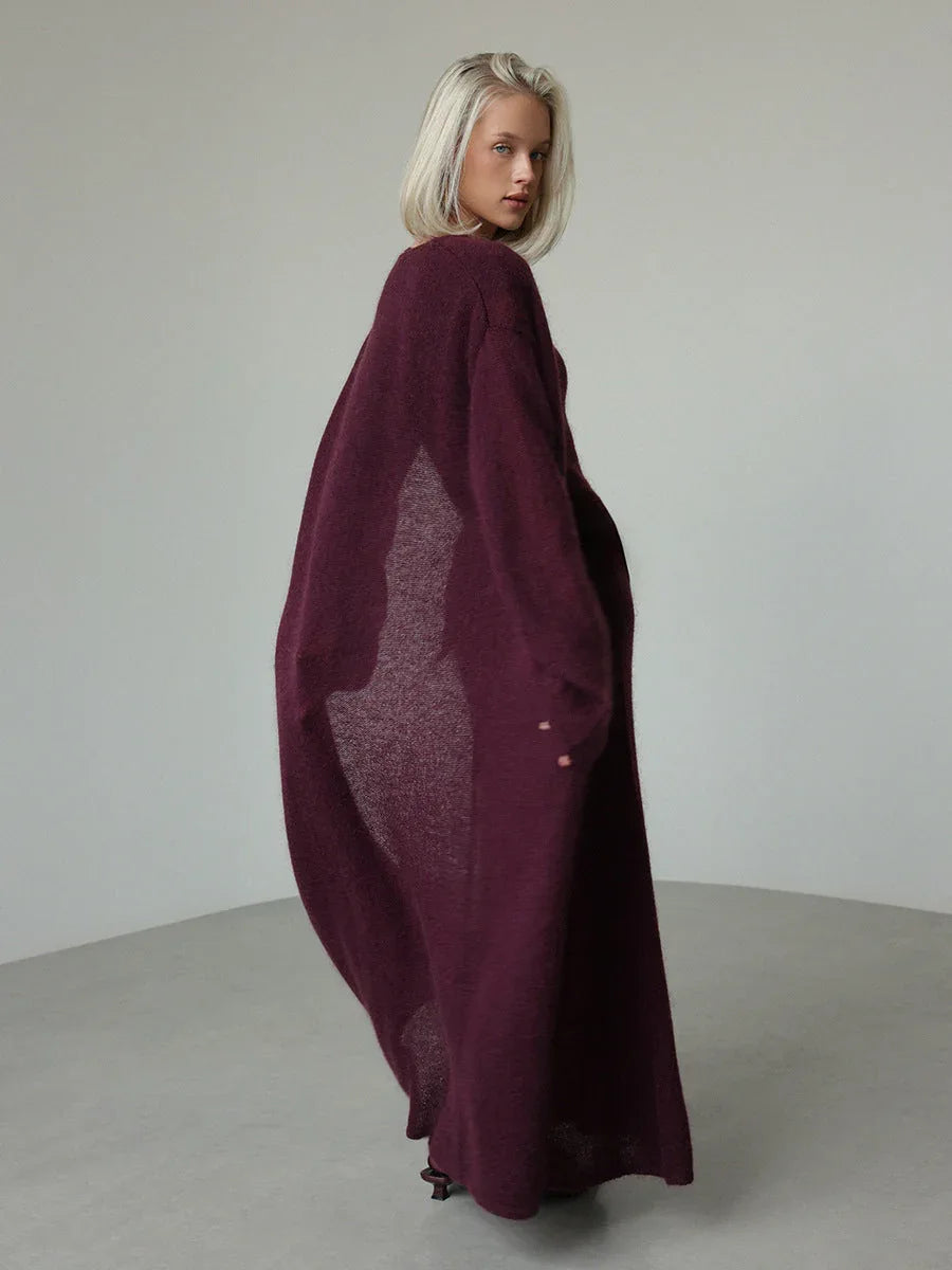 Ribbed knit maxi dress and long cardigan set - View 7 | TEVQA