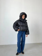 Urban Chic Oversized Hooded Puffer Jacket - TEVQA