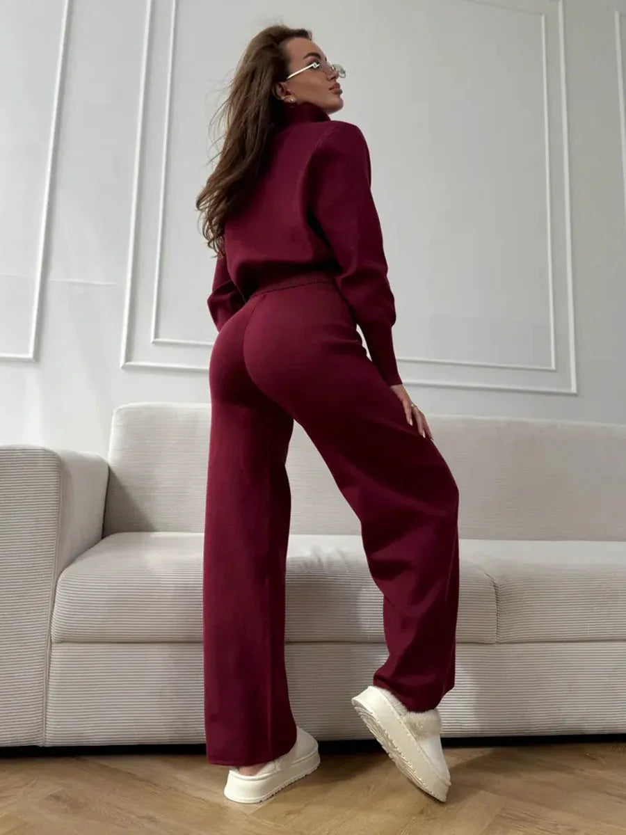 Elevated Double-Zip Knit Set - View 11 | TEVQA