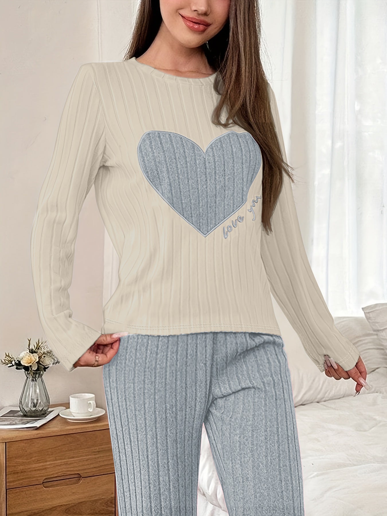 Coquette Heart Patch Colorblock Lounge Set