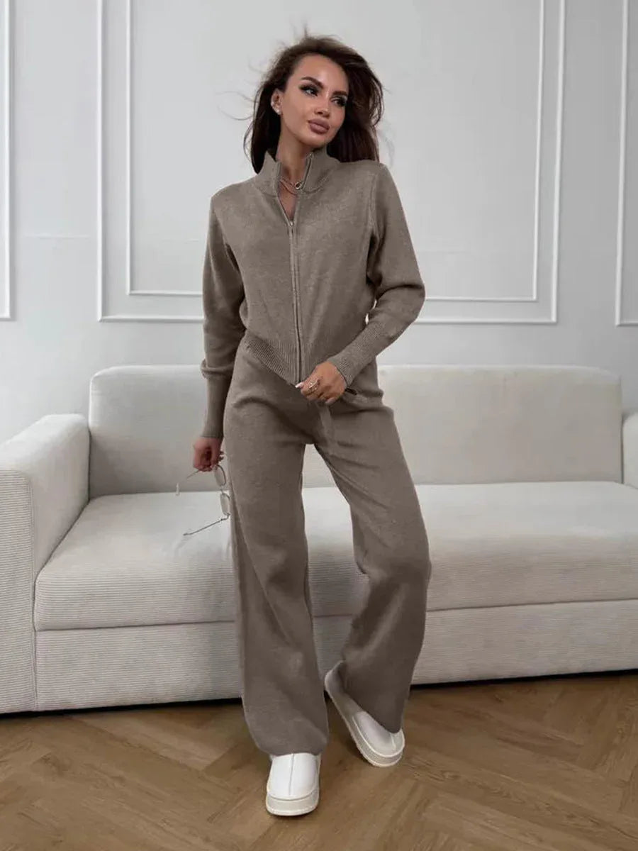 Elevated Double-Zip Knit Set - View 17 | TEVQA