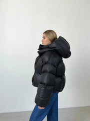 Urban Chic Oversized Hooded Puffer Jacket - TEVQA