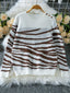 Zebra Print Crew Neck Sweater - View 7 | TEVQA