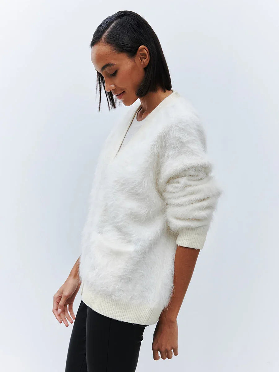 Cloud Soft Faux Mink Cardigan - View 14 | TEVQA