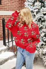 Classic Red Reindeer & Fair Isle Knit Sweater