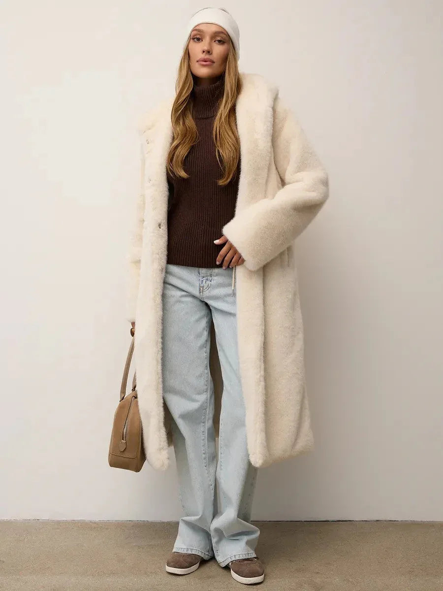 Long faux fur coat - View 7 | TEVQA