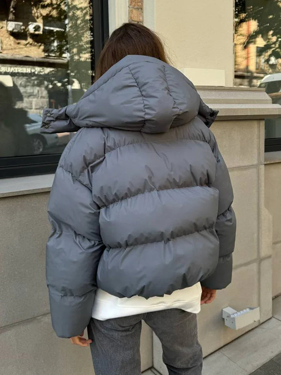 Short hooded puffer jacket - View 8 | TEVQA