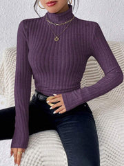 Essential Ribbed Turtleneck Top - View 11 | TEVQA