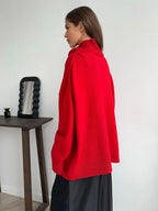 Oversized Ribbed Knit Turtleneck Sweater - View 9 | TEVQA