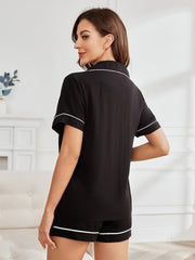 Classic Black Button-Down Pajama Set