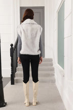 Oversized Lapel Faux Fur Vest - View 22 | TEVQA