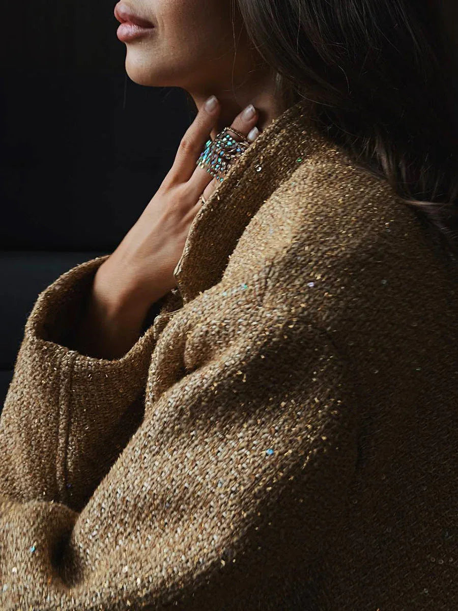 Midnight Glitz Sequin Tweed Jacket - TEVQA