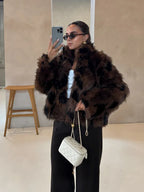 Wild Luxury Spotted Faux Fur Cropped Jacket - TEVQA