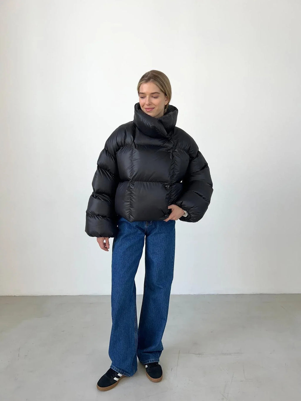 Urban Chic Oversized Hooded Puffer Jacket - TEVQA