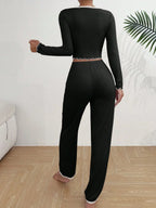 Ribbed knit pajama set - View 14 | TEVQA