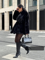 Vail Après-Ski Mid-Length Faux Fox Fur Coat - TEVQA