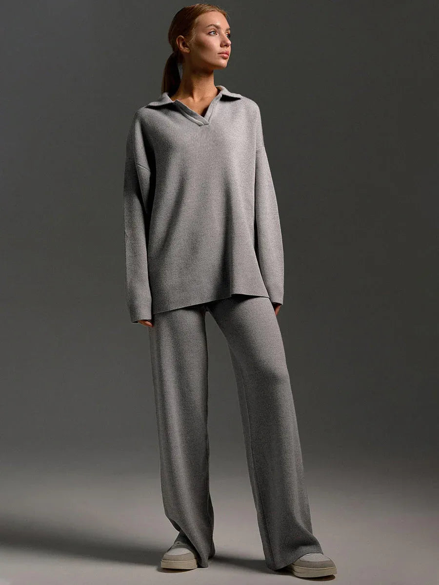 The Eleanor Polo Collar Knit Two-Piece Set - TEVQA