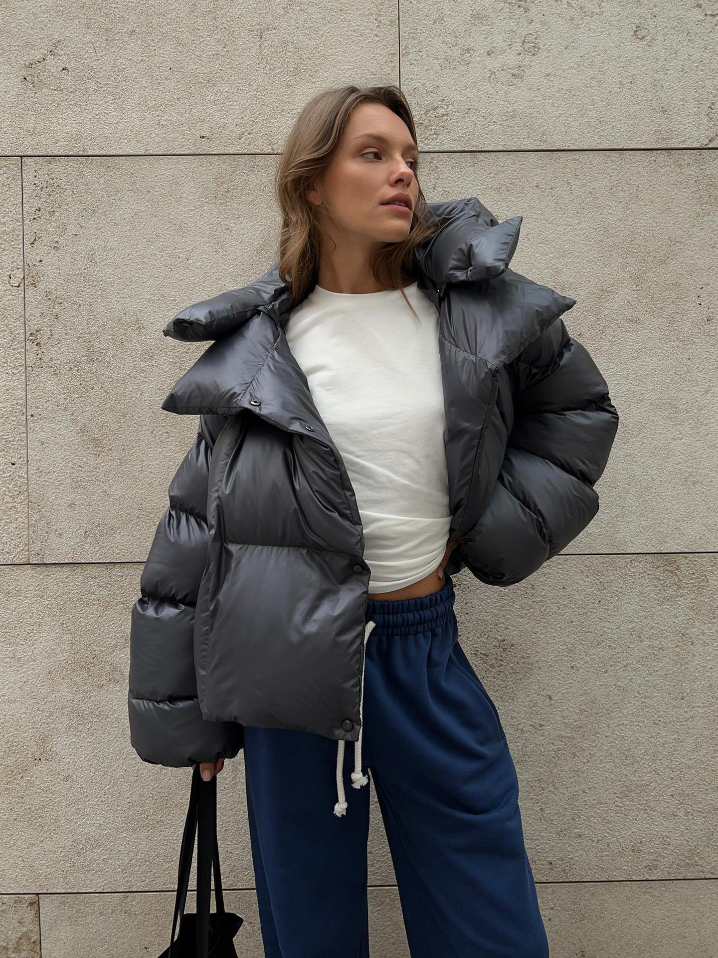 Urban Chic Oversized Hooded Puffer Jacket - TEVQA