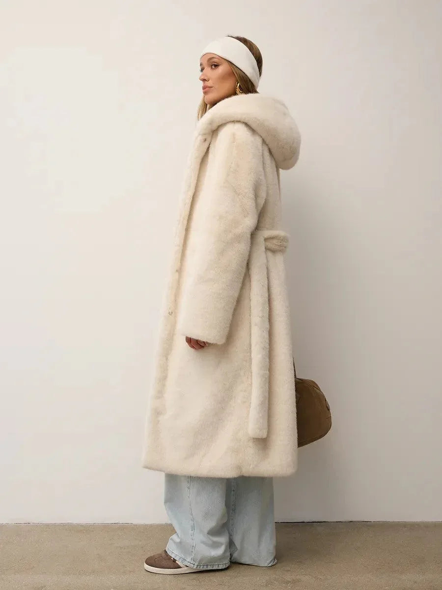 Long faux fur coat - View 8 | TEVQA