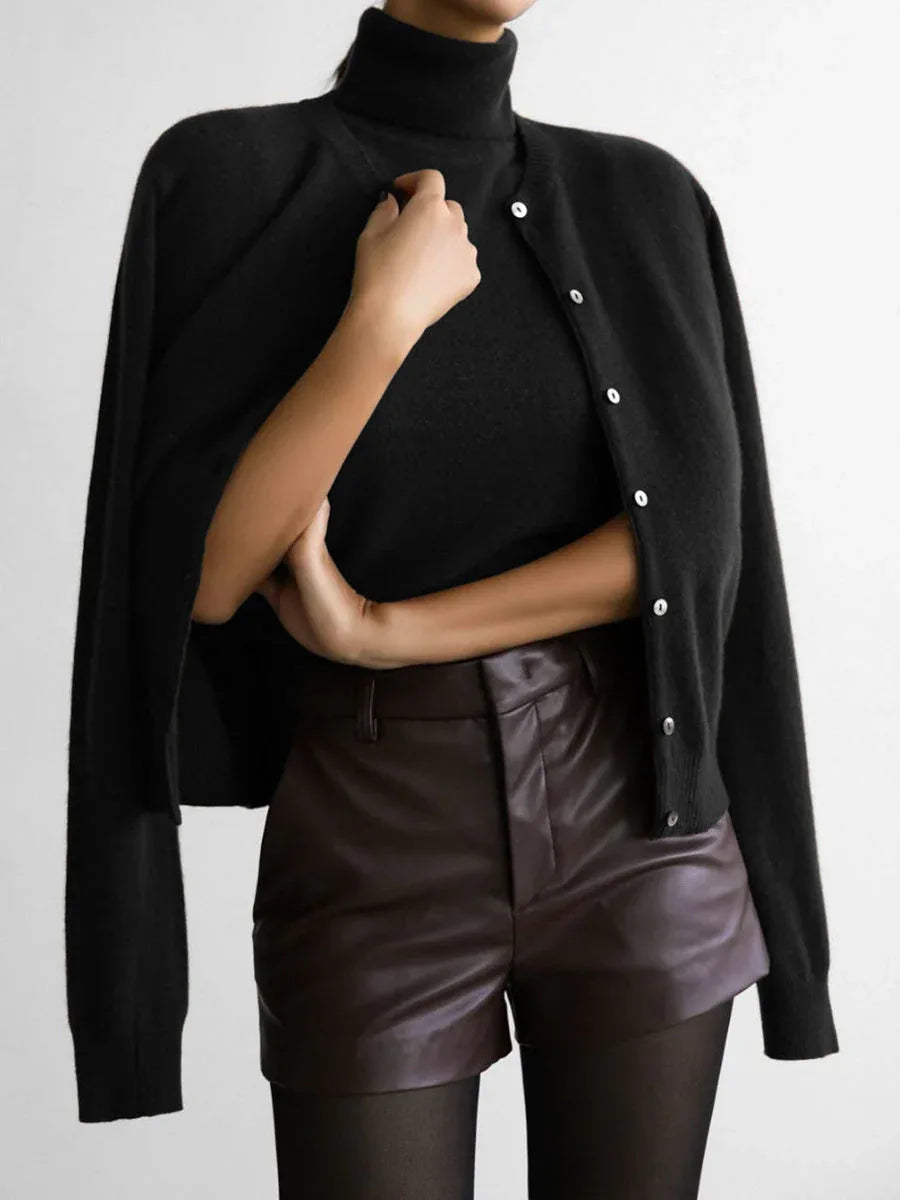Classic knit vest and button cardigan ensemble - View 32 | TEVQA