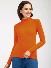 Essential Soft Ribbed Mock Neck Sweater - TEVQA