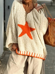 Cozy Boucle Star Knit Sweater
