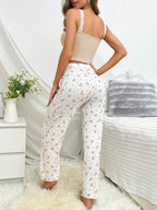 Ribbed Cami & Floral Wide Leg Pajama Set - View 20 | TEVQA