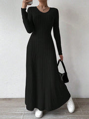 Ribbed Knit Maxi Dress - View 7 | TEVQA