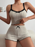 Ribbed knit cami and shorts set - View 8 | TEVQA