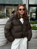 Short hooded puffer jacket - View 11 | TEVQA
