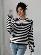 Coastal Breeze Striped Knit Sweater - View 9 | TEVQA