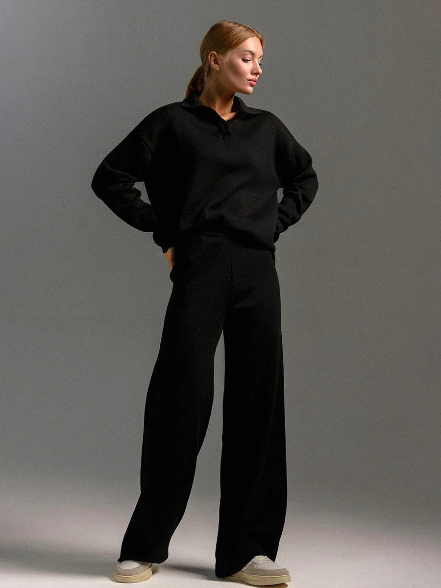 The Eleanor Polo Collar Knit Two-Piece Set - TEVQA