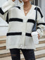 Classic Breton Striped Chunky Knit Cardigan - View 6 | TEVQA