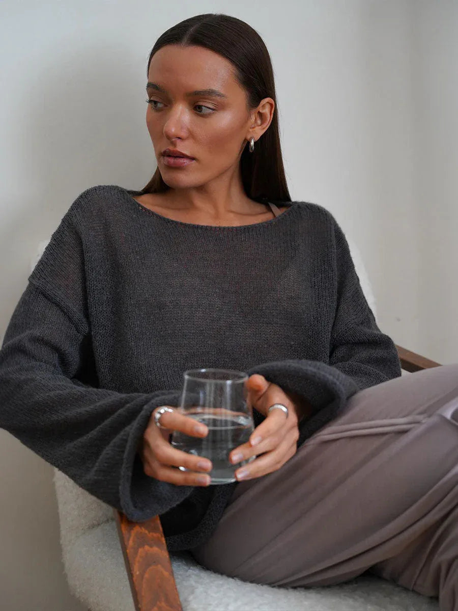 Oversized Knit Sweater - View 16 | TEVQA