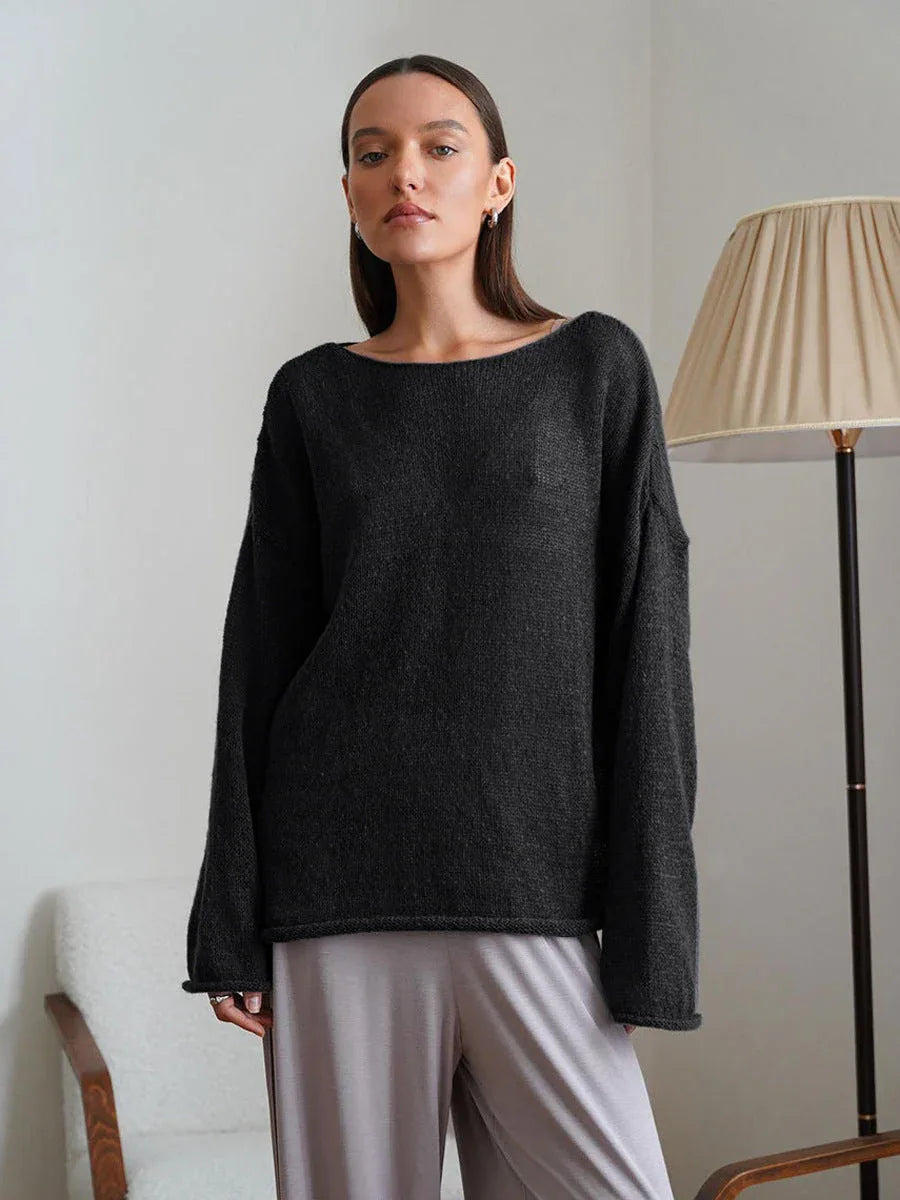 Boho Sheer Hollow Out Knit Top - TEVQA