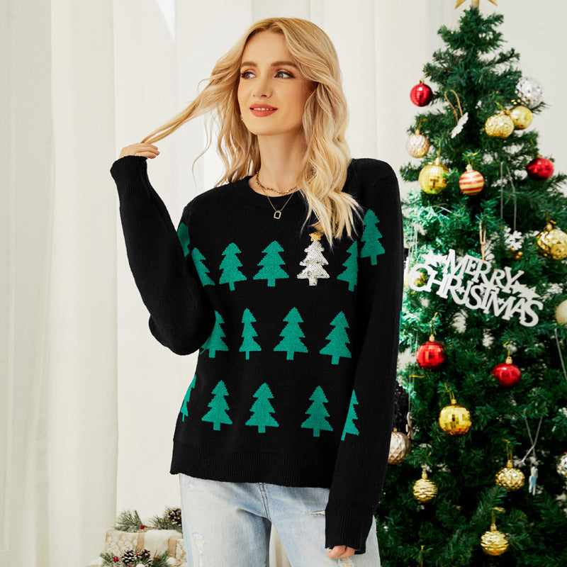 Festive Forest Christmas Tree Knit Sweater