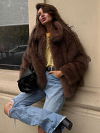 Faux Fur Lapel Jacket - View 8 | TEVQA