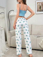 Ribbed Cami & Floral Pants Set - View 12 | TEVQA