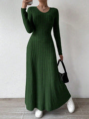Ribbed Knit Maxi Dress - View 8 | TEVQA
