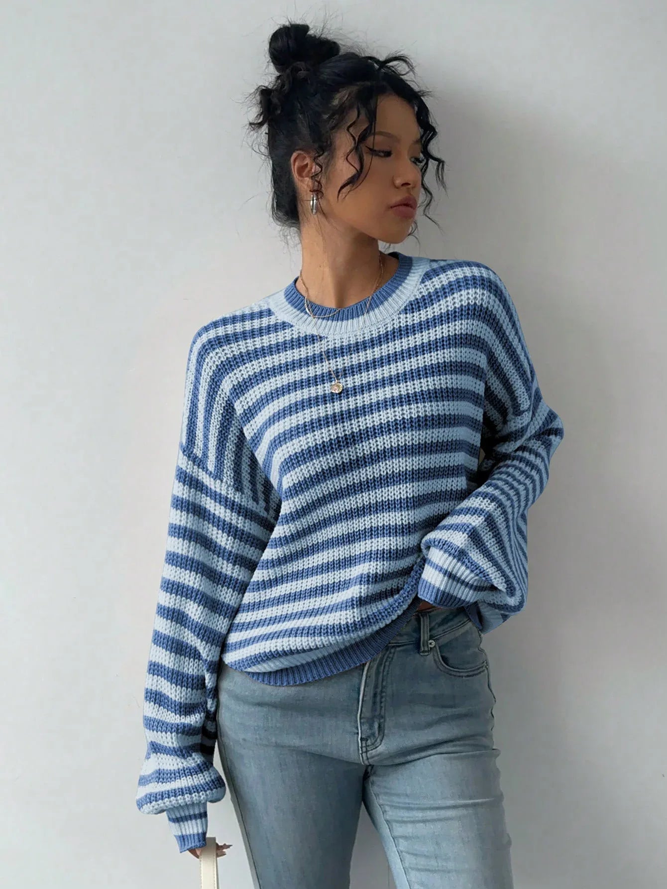 Coastal Breeze Striped Knit Sweater - View 6 | TEVQA