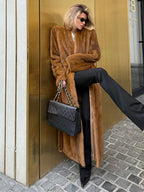 Faux Mink Maxi Coat - View 7 | TEVQA